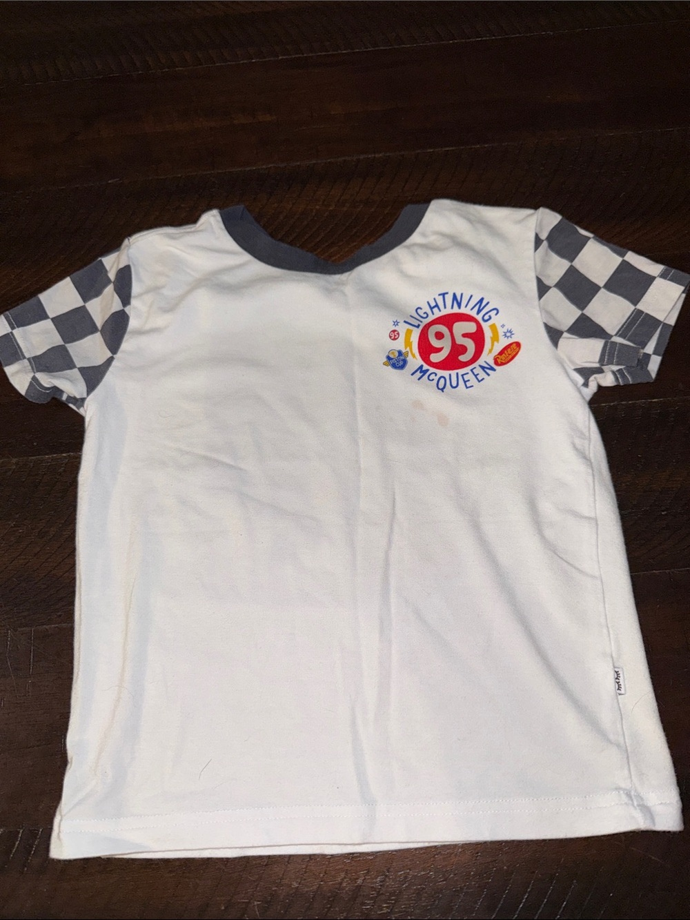 Little Sleepies Lightning McQueen White Kids Short Sleeve Tee